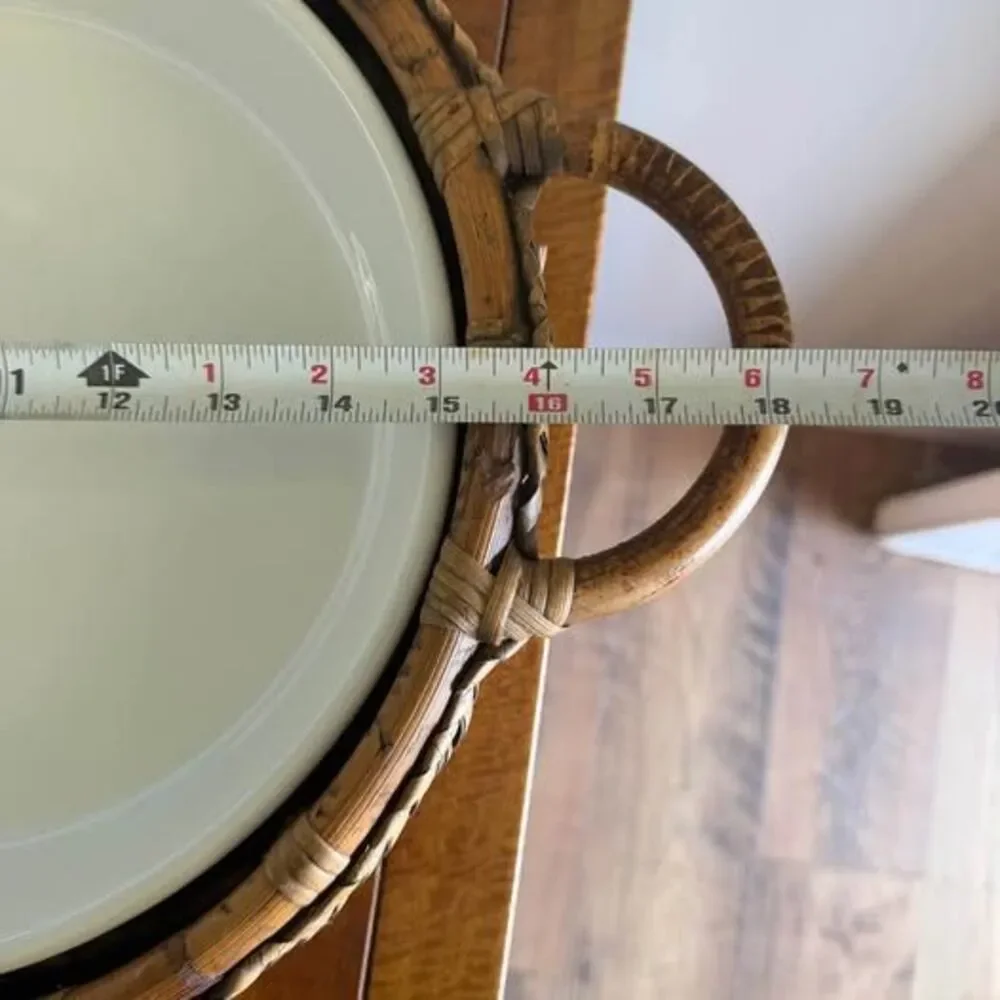 Ceramic Casserole Dish with Woven Rattan Carrier